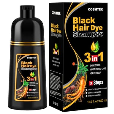 Shampoo colorante per capelli grigi, Shampoo colorante istantaneo per uomini e donne, Shampoo colorante per capelli neri 3 in 1, Shampoo colorante per capelli, 500ml