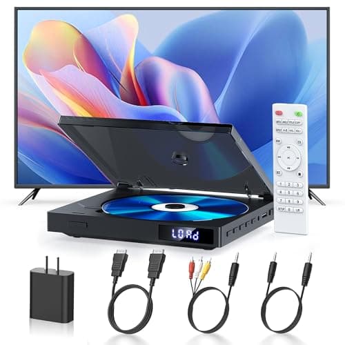 Lettore DVD Super Slim, lettore DVD compatto per TV, lettore DVD con altoparlante HiFi integrato, uscita USB, porta AUX da 3,5 mm, PAL/NTSC integrato