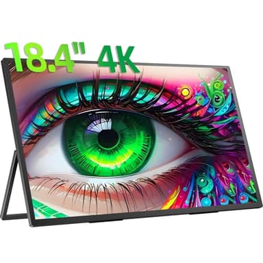 UPERFECT Monitor Portatile 4K Display Mobile 18 Pollici con Schermo IPS UHD 3840 * 2160 Staffa Integrata USB C Mini HDMI per PC Laptop Xbo PS5, Corpo in Metallo, Montabile VESA