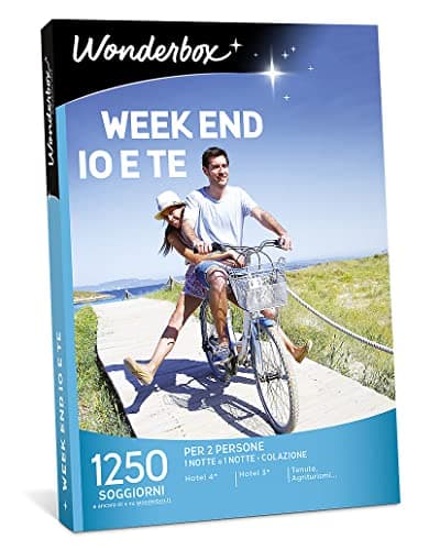 Wonderbox - Cofanetto Regalo - Week End io e Te - 1250 Soggiorni per 2 Persone - 1 Notte o 1 Notte + Colazione - Hotel a 4 o 3 Stelle - Tenute, Agriturismi