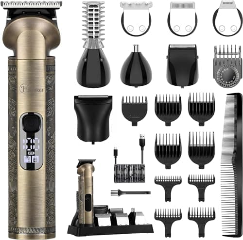 Hatteker Regolabarba Rasoio Elettrico Barba Tagliacapelli uomo Professionale Macchinetta per Barba Taglia Peli Naso Corpo 8 in 1