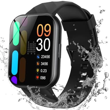 Parsonver Smartwatch Uomo Donna con 5ATM Impermeabilità per Nuoto, 1,8" HD Orologio Fitness con 100+ Sport, Frequenza Cardiaca, Sonno, Calorie, SpO2, Smart watch per iPhone Android, Nero, FF2