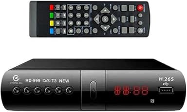 SQUADO Decoder Digitale Terrestre DVBT-2 H.265 HEVC-10 FULL HD HDMI/SCART USB LAN con Display Telecomando