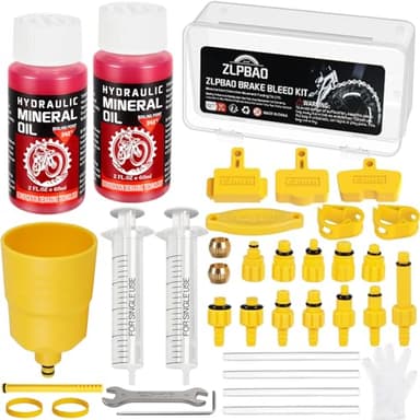 ZLPBAO 36pcs Kit Spurgo Freni Liquido, 120ML Olio Minerale Universale Kit Spurgo Freni MTB, Tektro Freni a Disco Idraulici di Serie
