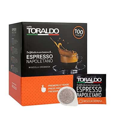 Caffè Toraldo- Cialde Ese 44mm per macchina caffe a cialda Miscela Cremosa Box da 100 Cialde da 7g macinato fresco