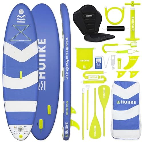 Tavola Sup Gonfiabile Adulti con Accessori Premium - HUIIKE | Stand Up Paddle Board Gonfiabile con Pagaia a Doppio Uso e Sedile Kayak | Tavola da Sup con Grande Stabilità | Tavole Gonfiabili 2 Posti