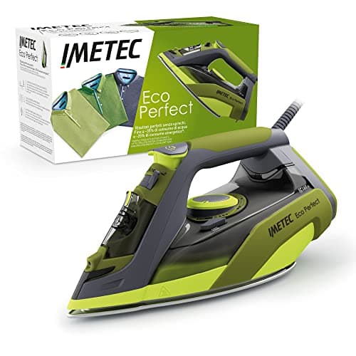 Imetec Eco Perfect - Ferro da Stiro a Vapore - Piastra con Rivestimento Pro Ceramic - Tripla Protezione Anticalcare, 2400 W