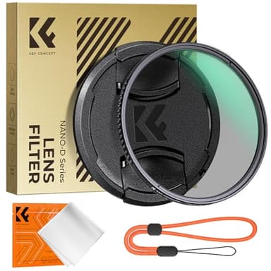 K&F Concept Nano-D Filtro Polarizzatore Circolare con Tappo per Obiettivo, CPL Filtro in Vetro Ottico con Nano-rivestimento a 24 Strati per Obiettivi 52mm con Un Panni di Pulizia
