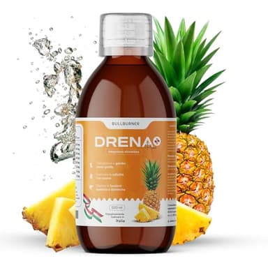 Drenante forte dimagrante Donna Brucia Grassi Potenti Veloci Anticellulite Gambe Detox Depurativo Fegato e Intestino Pancia Piatta e Peso Forma Gusto Ananas 500 ml Made in Italy