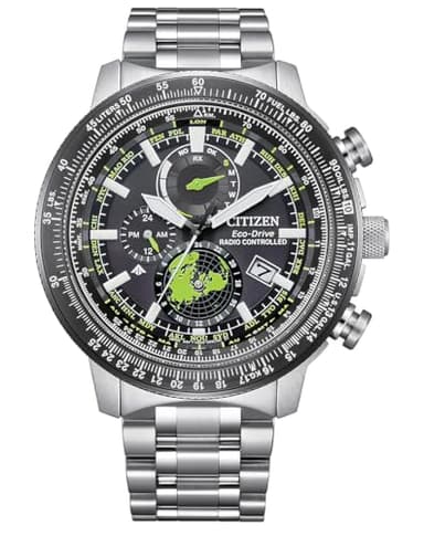 Citizen Orologio Multi-quadrante al Quarzo Giapponese Uomo con Cinturino in Acciaio Inossidabile BY3006-53E