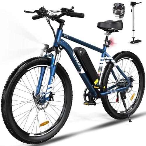 HITWAY Bicicletta Elettrica, Adulti Mountain Bike Elettrico, Bicicletta elettrica da 26" 2,1/3,0/4,0, E-bike da pendolarismo con batteria rimovibile da 36V/12AH,48V15AH, 7 Velocità, 35-90km