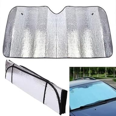 Terryshop74 Parasole Auto Parabrezza, Parasole per Auto Interno Pieghevole con Elastici e Ventose, Coprisole Auto Contro i Raggi UV, Parasole Parabrezza, (130x60)