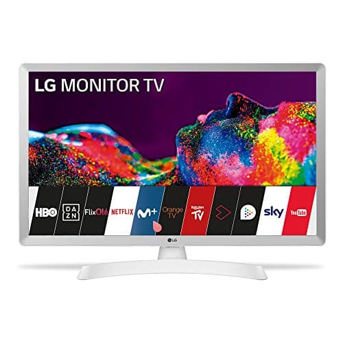 LG - 24TN510S- WZ - Monitor Smart TV da 60 cm (24") con schermo LED HD (1366 x 768, 16:9, DVB-T2/C/S2, WiFi, Miracast, 10 W, 2 x HDMI 1.4, 1 x USB 2.0, VESA 75 x 75), colore bianco
