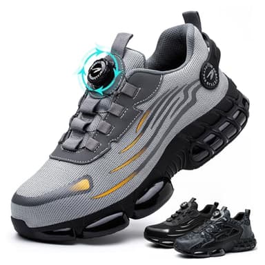 Scarpe Antinfortunistiche Uomo Donna Scarpe da Lavoro Traspiranti Leggere Comode con Punta in Acciaio Grey 44 EU