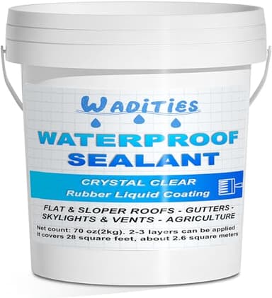 Wadities Agente Impermeabile Invisibile, Sigillante Impermeabile Liquido, Adesivo Impermeabile Trasparente di Riparazione Delle Perdite, Rivestimento Impermeabile per Interni ed Esterni 2 KG