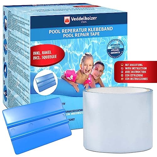 Veddelholzer Set per la riparazione della piscina Nastro impermeabile subacqueo 10 cm x 150 cm Nastro sigillante trasparente, nastro flessibile, strumento per la riparazione della piscina