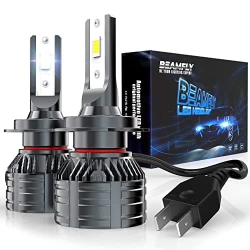 BEAMFLY Lampadine H7 LED 16000LM, Kit Fari Auto 100W Alta Potenza, 6000K Luce Bianco Forte