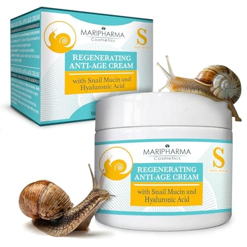 MARIPHARMA® Crema Viso Antirughe 150ml Con Bava di Lumaca e Acido Ialuronico, Formula Naturale ad Azione Antimacchia e Anti-Age con Vitamina C