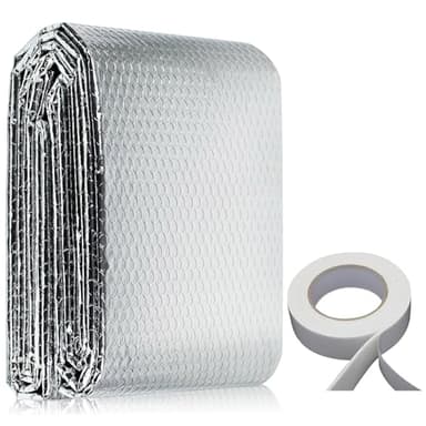 wordmouk Lamina Termoriflettente con Bolle 0.6x5m Alluminio Isolante Termico Riflettente Foil Radiatore Rotolo di Isolamento Bolla Pellicola Pannello per Rradiatori Barriera Radiante Termosifoni Tetto