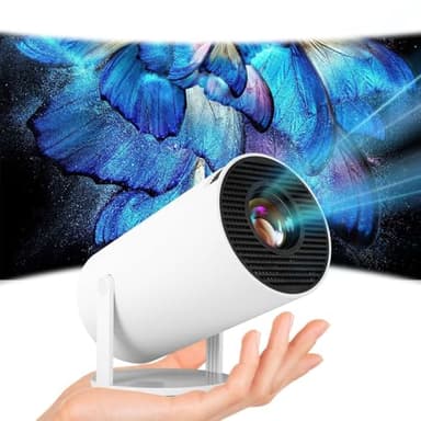 Pazhonz Mini Proiettore 4K Android 11 WiFi 2.4G/5G BT 5.4 130 Pollici Schermo Girevole 180° Auto Keystone