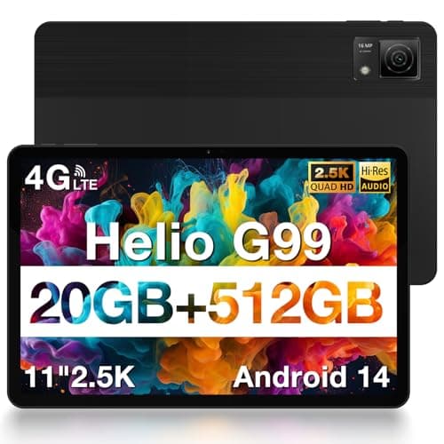 DOOGEE T40 2.5K Tablet 11 Pollici, 20GB RAM+512GB ROM/TF 2TB, Helio G99 Octa-Core, Android 14, Dual 4G LTE+5G WiFi, Face ID/8580mAh/OTG/8MP+16MP/BT5/GPS/GMS