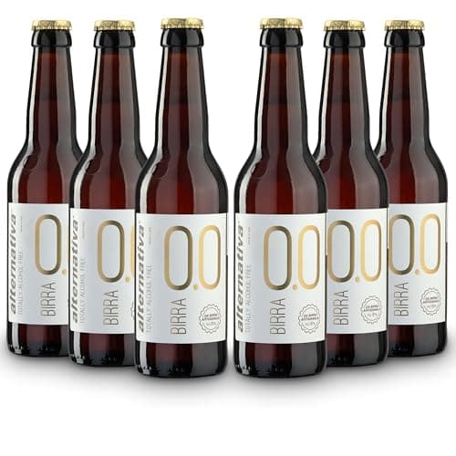 ALTERNATIVA Birra Analcolica 0.0% - Confezione da 6 Bottiglie da 330 ml - Italiana Senza Alcol, Dealcolata Premium, Ideale per Celebrazioni, Regali e Ogni Occasione