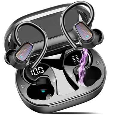 Cuffie Bluetooth Sport, Auricolari Bluetooth 5.4 con HiFi Stereo, 50 Ore Cuffie Wireless CVC8.0 Cancellazione Rumore, IP7 Impermeabile, Display LED Cuffiette Bluetooth, Cuffie Senza Fil per Running