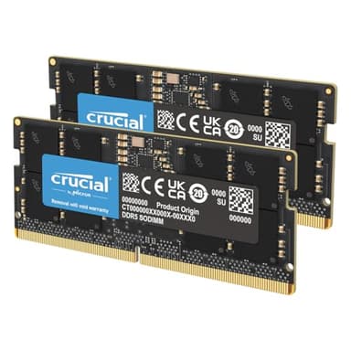 Crucial RAM DDR5 32GB Kit (2x16GB) 5600MHz SODIMM, Memoria per PC Laptop/Notebook, Mini PC, Memoria ad Alte Prestazioni (o 5200MHz / 4800MHz), CL46 - CT2K16G56C46S5