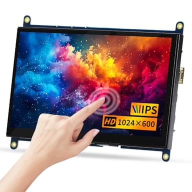 CUQI 7 Pollici Raspberry Pi Touchscreen, Mini Monitor HD IPS 1024x600 per Raspberry Pi 3/4/5, PC, Windows, Fotocamera