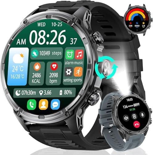 LIGE Smartwatch Uomo, 1.85" Grande Schermo Orologio Smartwatch con Chiamata Bluetooth/710mAh Batteria, 110+ Modalità Sportive, Cardiofrequenzimetro e Sonno IP68 Impermeabile per iOS Android,Nero