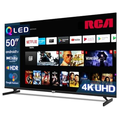 RCA RAQ50UN1 TV QLED 50 Pollici (126 cm) 4K UHD Smart Android TV Aver HDR Google Assistant Dolby Audio WiFi Bluetooth Youtube Netflix Prime Video VEVO Disney+