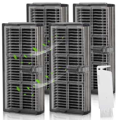 4 Pezzi Filtro HEPA per Dreame L10s Pro Ultra Heat X30 Ultra X30 Pro Plus X30 Pro Ultra X40 Ultra X40 Ultra Complete L40 Ultra X40 Master Robot Aspirapolvere di Ricambio per Dreame con Spazzole
