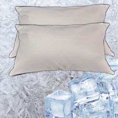 Coppia di Federe per Cuscini da Letto Rinfrescante ICEBERG tessuto Ipoallergenico e Traspirante. Il tuo sonno fresco e confortevole! 2 Fodere nella confezione. Prodotto in italia