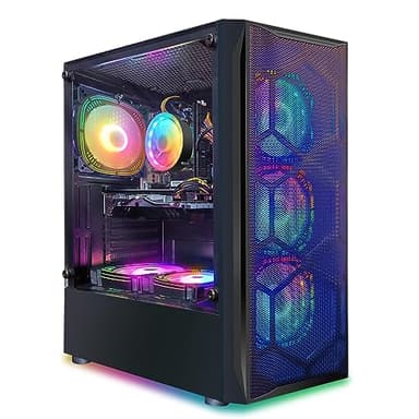 STGSivir PC Gaming Fisso,Radeon RX 580 8Go, Core i7 3.4GHz - 3.9GHz, 16G RAM, 512G SSD, WiFi 600 M, BT 5.0, RGB Fanx6,Windows10 H64
