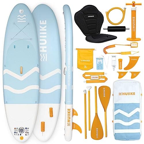 Tavola Sup Gonfiabile Adulti con Accessori Premium - HUIIKE | Stand Up Paddle Board Gonfiabile con Pagaia a Doppio Uso e Sedile Kayak | Tavola da Sup con Grande Stabilità | Tavole Gonfiabili 2 Posti