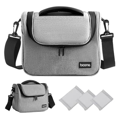 Linpr Borsa Fotografica Impermeabile Professionale per Fotocamere SLR/DSLR, Piccola Borsa a Tracolla con Custodia Protettiva Compatibile con Canon EOS 2000D, Sony Alpha 7 III, Nikon (Grigio, Medio)