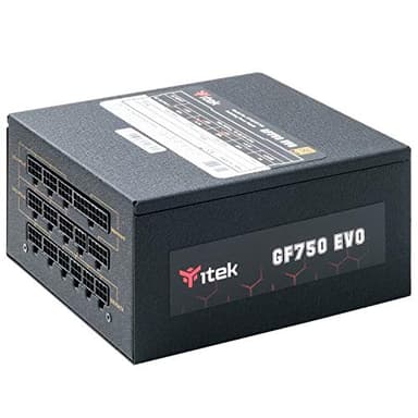 Itek Alimentatore per PC GF750 EVO - 750W, Ventola HDB Hydraulic Dynamic Bearing da 12 mm, Protezione PFC attiva,Certificazione di efficienza 80 Plus Gold, Semi Modulare free plug