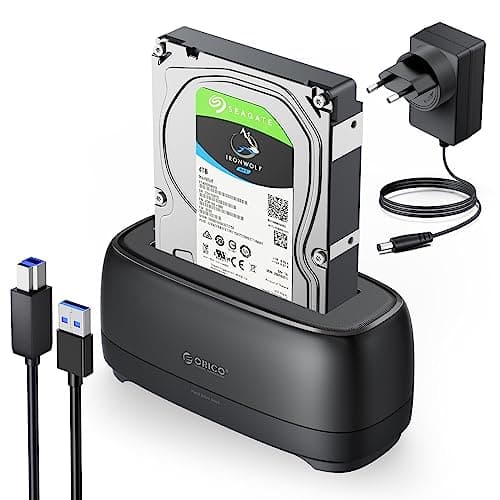 ORICO Hard Disk Docking Station USB3.0 per HDD/SSD SATA da 2,5 e 3,5 pollici, Supporto per UASP e Dischi Rigidi da 20TB (DD18U3)