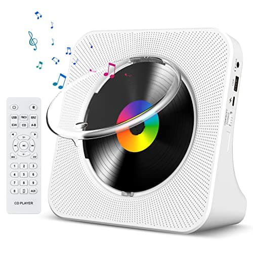 Lettore CD Desktop con Bluetooth Gueray Lettore CD Montabile a parete Altoparlanti HiFi Integrati portatili con Display a LED Home Audio Boombox Radio FM USB Lettore Musicale MP3 di Tipo c