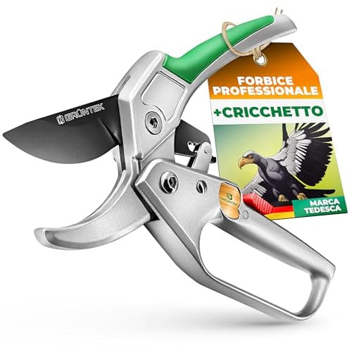 GRÜNTEK Forbici Cesoie da Potatura a Cricchetto Troncarami da Giardinaggio Professionale Condor 20 cm