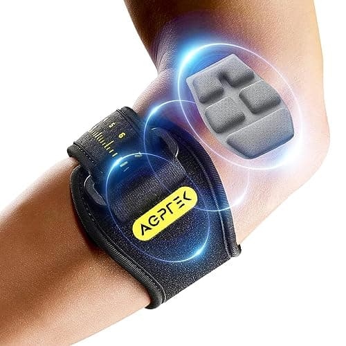 AGPTEK Tutore Epicondilite Gomito, Gomitiera per Epicondilite, Tutore Gomito con Cuscino d'Aria 3D per Alleviare il Dolore da Tendinite e Lesioni, Ideale per Tennisti, Golfisti, Uomini e Donne