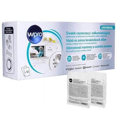 WPRO Polvere Disincrostante in Bustine 12x50g | Disincrostante Universale per la Pulizia Intensiva di Tutte le Lavatrici e Lavastoviglie | Disincrostatore e Detergente 3 in1, Efficace Rimuovi Calcare