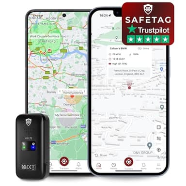 SafeTag Mini 4G - Mini Localizzatore GPS Ricaricabile 4G LTE, Auto, Moto, ecc. 34-205 Paesi, Monitoraggio e Notifiche in Tempo Reale, Prova Gratuita di 7 Giorni - SIM Inclusa, 12 Mesi di Garanzia (4G)