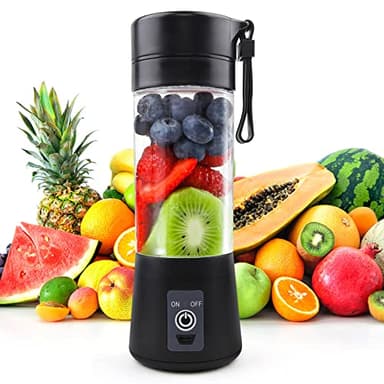 Mixer Smoothie Maker Spremiagrumi portatile: 380 ml, frullatore personale con 6 coltelli in acciaio inox, portatile, senza BPA, con bicchiere di miscelazione USB per frullati e succhi di frutta