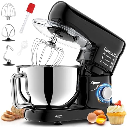 Impastatrice Planetaria offerta 6,5L 1500W Professionale Robot da Cucina Multifunzione 6+P Velocità Basso Rumore Mixer Elettrico con Gancio per Impastare, Frusta Piatta, Frusta