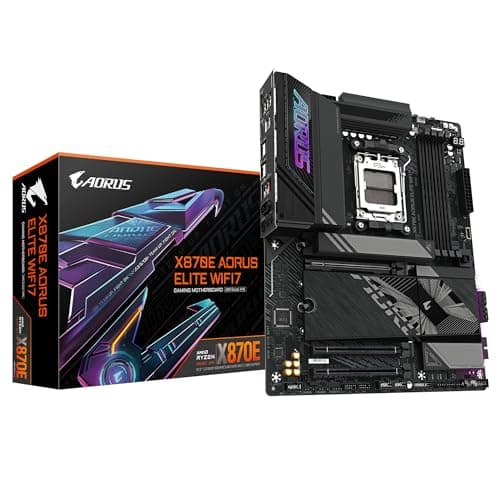 GIGABYTE Scheda madre X870E AORUS ELITE WIFI7 - Supporta CPU AMD Ryzen 9000, VRM digitale a 16+2+2 fasi, fino a 8000MHz DDR5 (OC), 3xPCIe 5.0, Wi-Fi 7, LAN 2.5GbE, USB 4