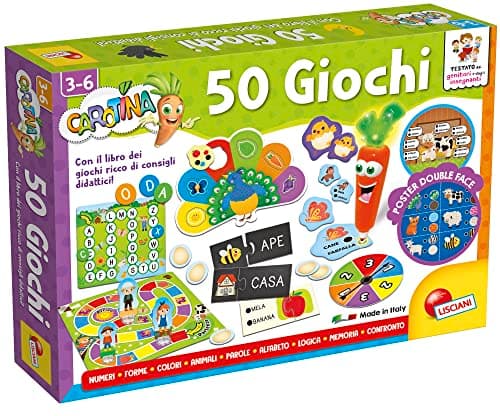 Liscianigiochi Carotina 50 Giochi Per Bambini, Multicolore, 76710, 3-6 anni