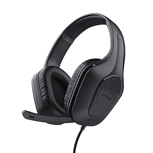 Trust Gaming GXT 415 Zirox Cuffie Gaming Leggere con Driver da 50 mm per PC, Xbox, PS4, PS5, Switch, Mobile, Jack Audio 3.5 mm, Cavo 2m, Cuffie con Microfono Over-Ear - Nero