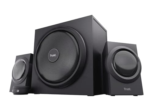 Trust Yuri Set Di Altoparlanti 2.1 Con Subwoofer, Casse Per PC, Potenza Di Picco Di 120 W, Subwoofer In Legno Con Potente Driver Da 5.25 Pollice, PC/Laptop/Tablet/Smartphone