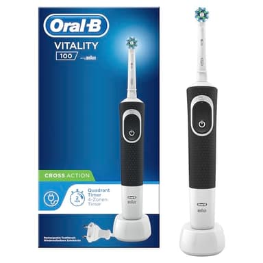 Spazzolino Elettrico Ricaricabile Braun Oral-B Vitality 100 CrossAction Nero con 1 Manico 1 Testina